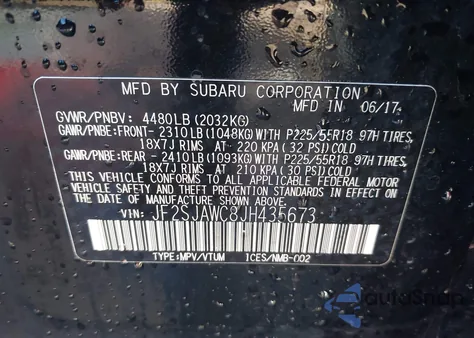 2018 Subaru Forester 2.5I Touring из США, поврежденный, VIN JF2SJAWC8JH435673